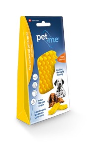 pet+me - żółta szczotka, zgrzebło dla psów 